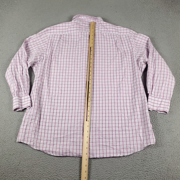 Tommy Bahama Shirt Mens 17.5 Purple Plaid Dress Button Up Long Sleeve * - Picture 4 of 7